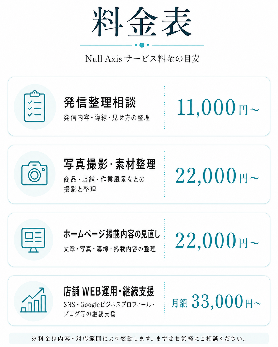 新料金表 2026年7月9日